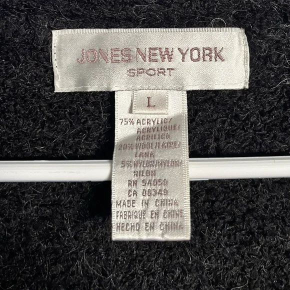 VTG Jones New York Black Wool Blend Vest Whimsigoth Academia Women’s Large - Picture 4 of 6